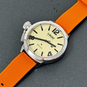 U-Boat Cream Dial Watch with Orange Strap